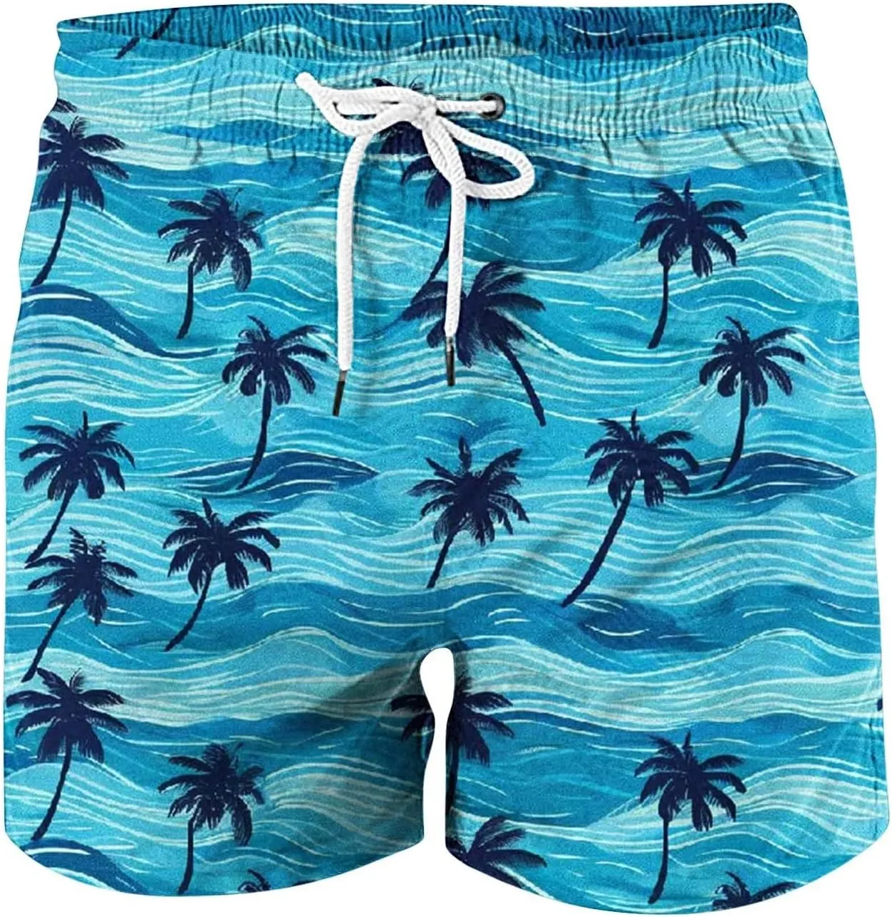 2025 Summer Hawaiian Beach Shorts Lightweight Elastic Waist Drawstring Casual Board Short with Pockets