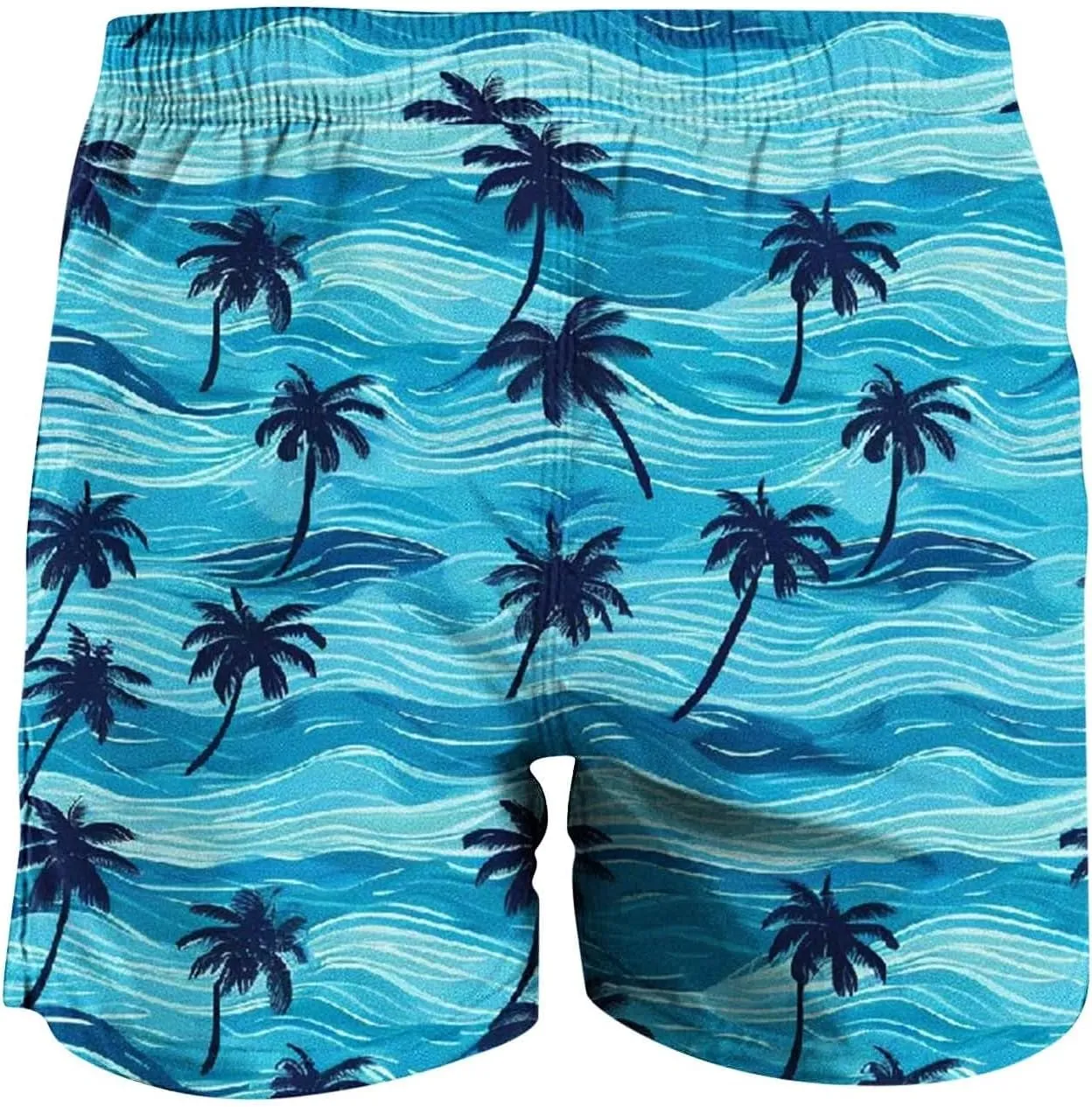 2025 Summer Hawaiian Beach Shorts Lightweight Elastic Waist Drawstring Casual Board Short with Pockets