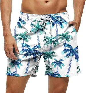 2025 Summer Hawaiian Beach Shorts Lightweight Elastic Waist Drawstring Casual Board Short with Pockets