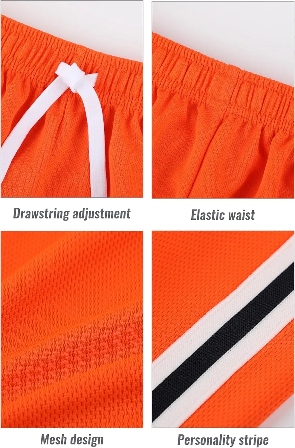 6 Pack Toddler Boys Athletic Shorts Boys Basketball Mesh Active Sports Gym Soccer Quick Dry Shorts for Summer