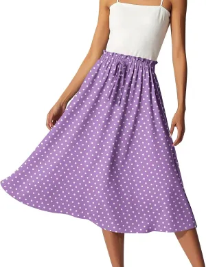 ADHOWBEW Long Skirts for Women A Line Midi Length Ruffle Plus Size Trendy High Waisted Cute Casual Flowy Beach Spring Skirts