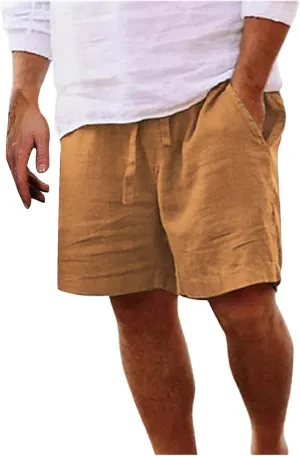 Athletic Shorts for Men Sports Shorts Beach Shorts Casual Cotton Linen Shorts 5 Inch Inseam Shorts Men Mens Stretch