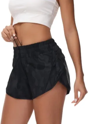 Athletic Shorts for Women Running Shorts Sporty Quick Dry Workout Shorts with Liner Zipper Pocket