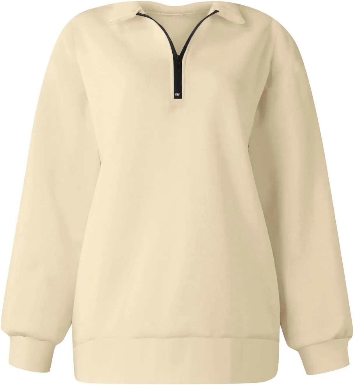 Baggy Half Zip Sweatshirt Women Lightweight Fleece Oversized Sweatshirts Fall Clothes Loose Fit Comfy Pullover Tops