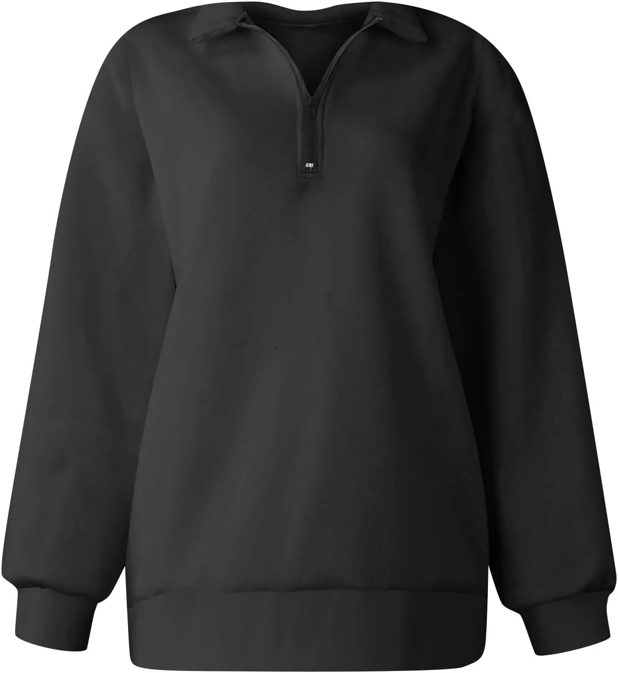 Baggy Half Zip Sweatshirt Women Lightweight Fleece Oversized Sweatshirts Fall Clothes Loose Fit Comfy Pullover Tops