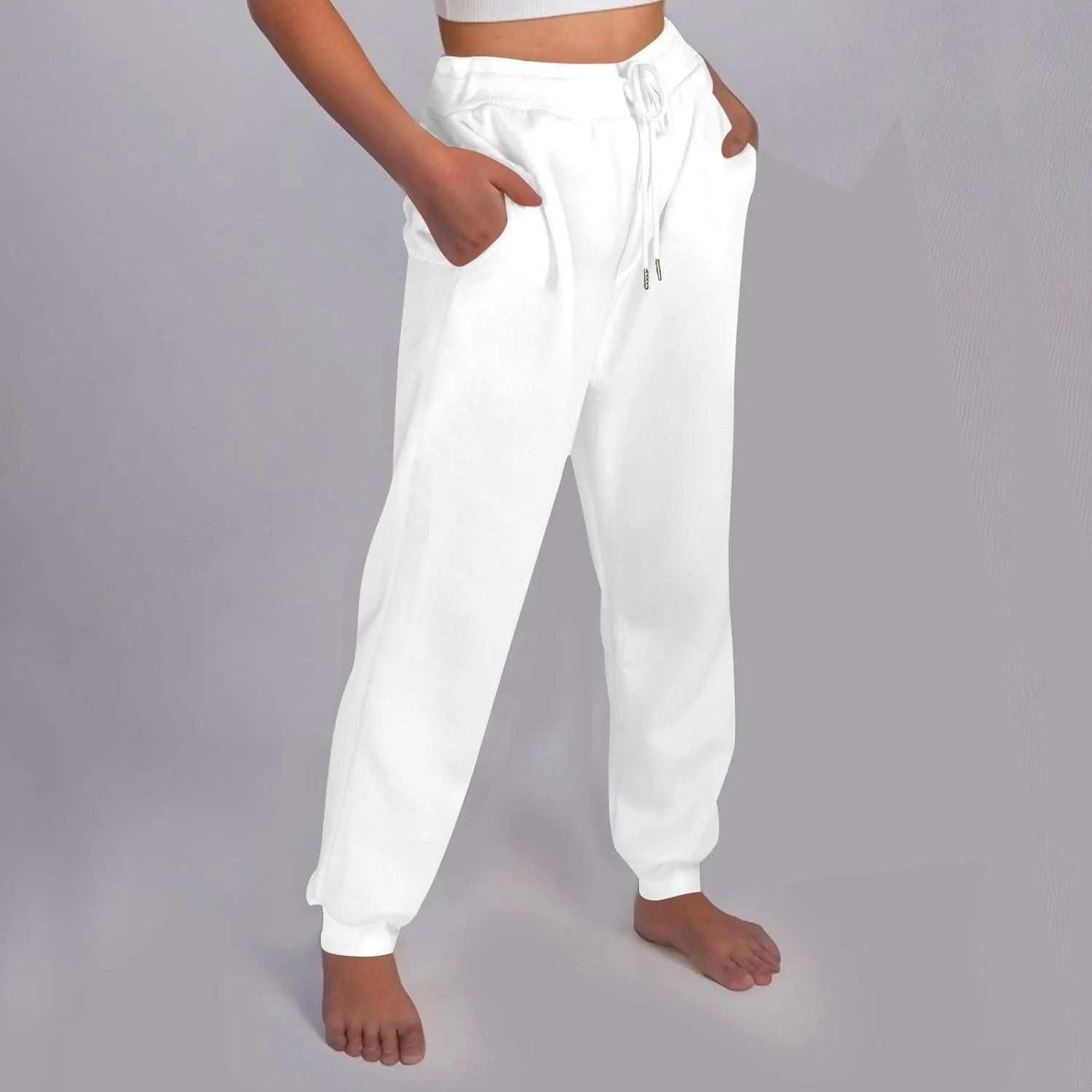 Baggy Sweatpants for Women Fleece Drawstring High Waisted Athletic Joggers Fall Comfy Lounge Pants with Pockets