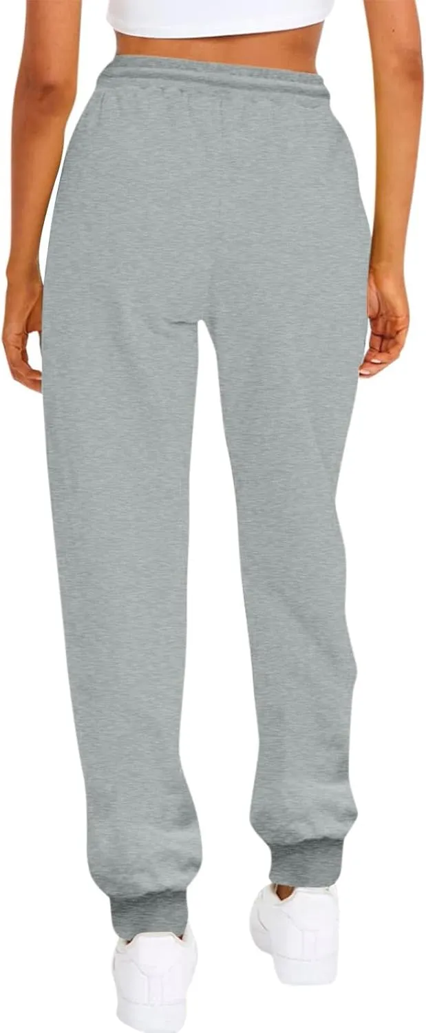 Baggy Sweatpants for Women Fleece Joggets Drawstring High Waisted Workout Pants Cinch Bottom Athletic Pants w/Pocket