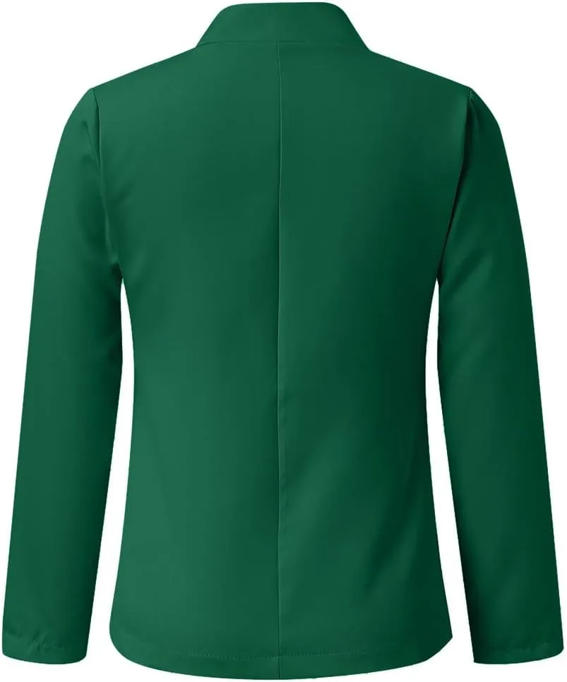 Blazer Jackets for Women,Elegant Floral Jacquard Peplum Office Suit Jacket with Double Blazer Dress for Women