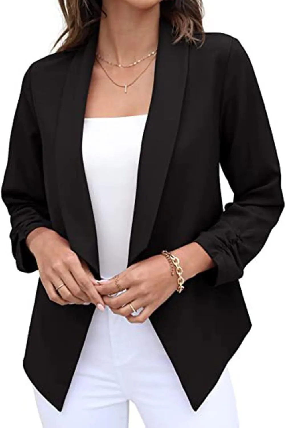 Blazers for Women Business Casual 2024 Sleeve Lapel Suit Small Jacket Blazer Dressy Work Suit Jackets Office Attire