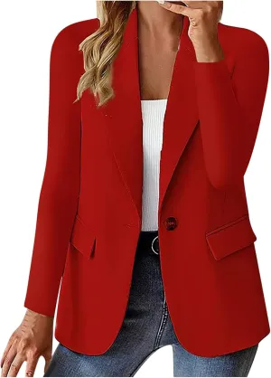 Blazers for Women Business Casual Long Sleeve Button Down Lapel Blazer Dress Work Outfit Suit Jackets Summer Cardigan