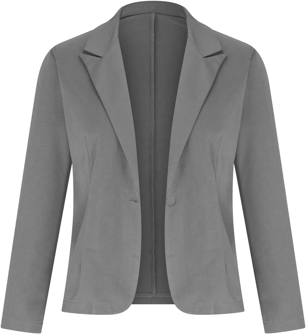 Blazers for Women Business Long Sleeve Open Front Blazers Casual Office Slim Button Suit Jacket with Pocket Cardigan