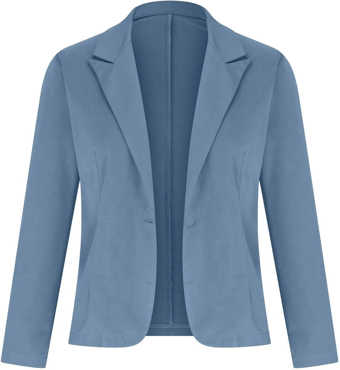 Blazers for Women Business Long Sleeve Open Front Blazers Casual Office Slim Button Suit Jacket with Pocket Cardigan