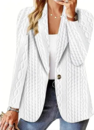 Blazers for Women Dressy Casual Long Sleeve Lapel Open Front Blazers Solid One Button Work Office Business Jackets