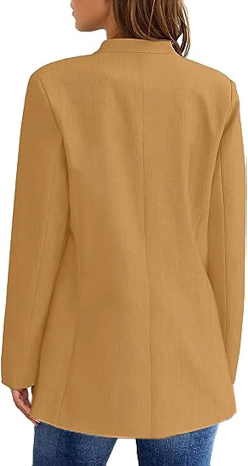 Blazers for Women Dressy Casual Long Sleeve Work Jacket Trendy Spring Fashion Blazer Suit Jackets Open Front Cardigan