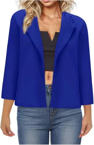 Blazers for Women Oversized Long Sleeve Open Front Work Office Blazer Jackets Casual Lightweight Lapel Cardigan