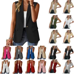 Blazers for Women Vest Sleeveless Blazers Lightweight Vests Business Casual Blazer Work Office Outfits Summer Jacket