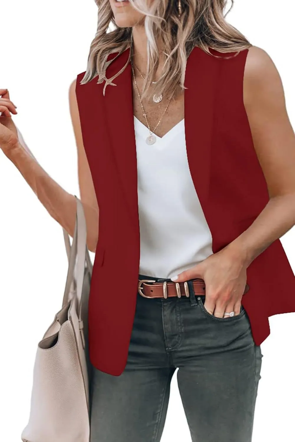 Blazers for Women Vest Sleeveless Blazers Lightweight Vests Business Casual Blazer Work Office Outfits Summer Jacket