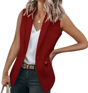 Blazers for Women Vest Sleeveless Blazers Lightweight Vests Business Casual Blazer Work Office Outfits Summer Jacket