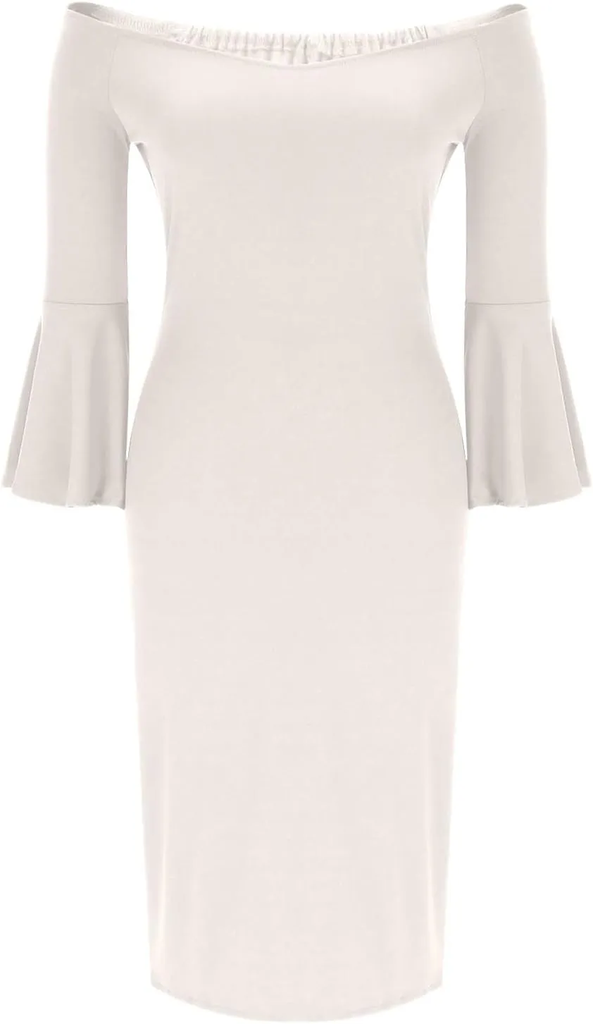 Bodycon Dresses for Women 2025 Long Sleeve Slit Midi Dress Solid Color Wrap Party Club Dress