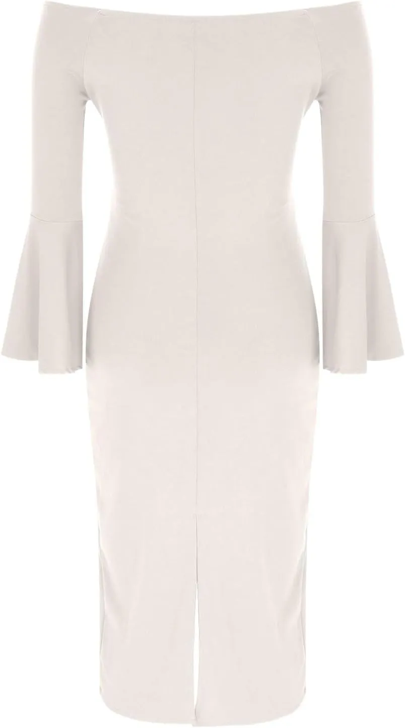 Bodycon Dresses for Women 2025 Long Sleeve Slit Midi Dress Solid Color Wrap Party Club Dress