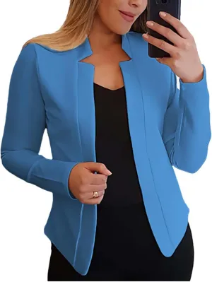 Business Blazers for Women Casual 2024 Fall Long Sleeve Blazer Solid Color Open Front Work Office Jacket