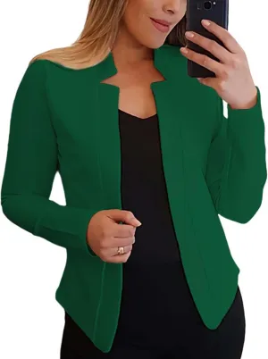 Business Blazers for Women Casual 2024 Fall Long Sleeve Blazer Solid Color Open Front Work Office Jacket