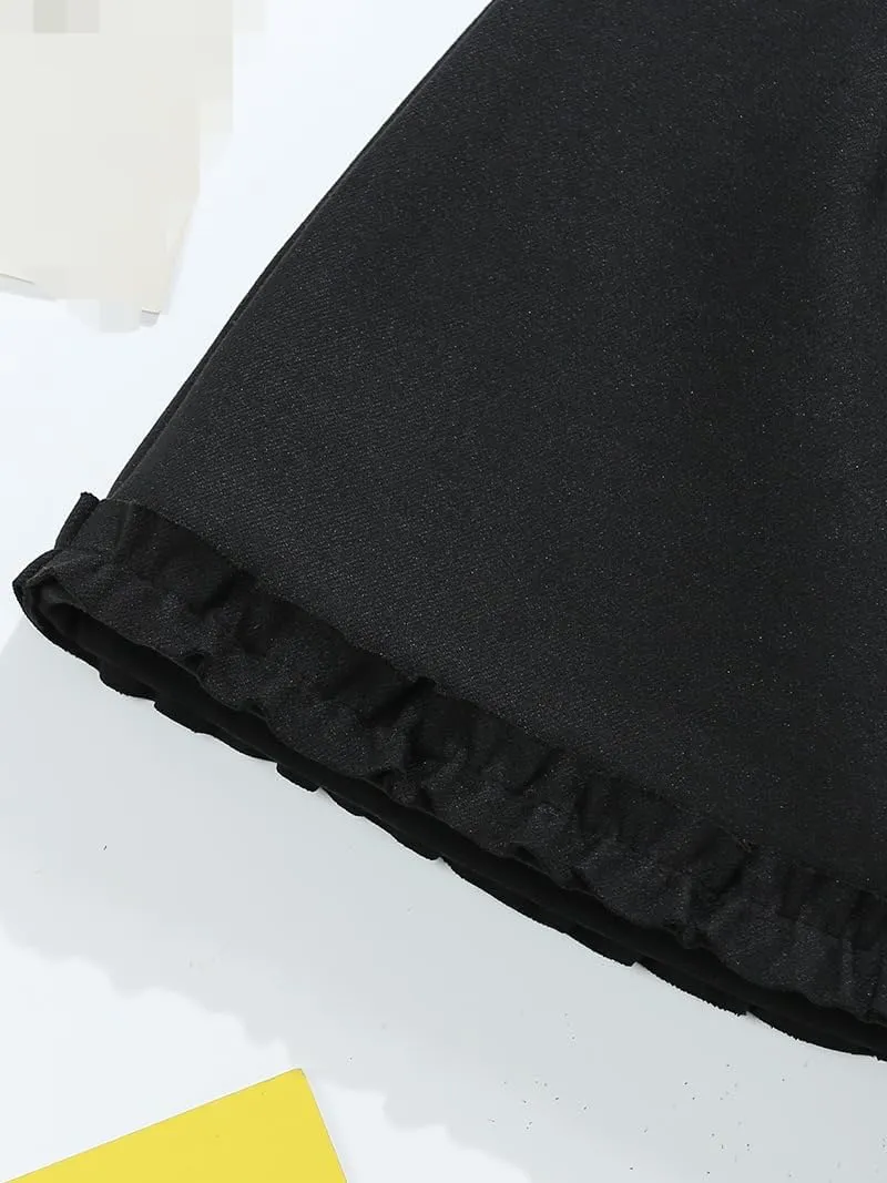 Button-Front Corduroy Skirt for Women, Autumn Winter Classic Style
