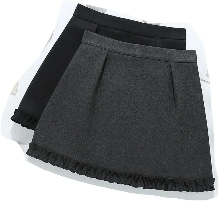 Button-Front Corduroy Skirt for Women, Autumn Winter Classic Style