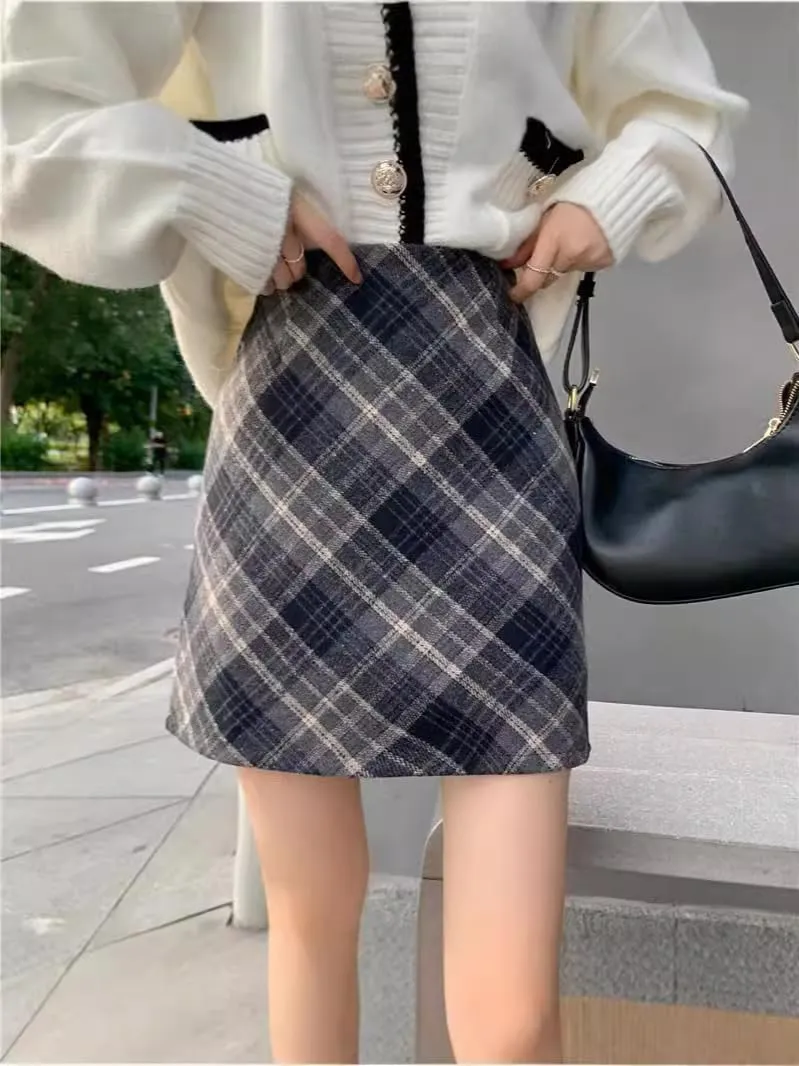 Button-Front Leather Skirt for Women, Autumn Winter Elegance