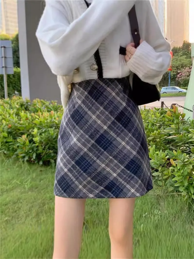 Button-Front Leather Skirt for Women, Autumn Winter Elegance