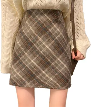 Button-Front Leather Skirt for Women, Autumn Winter Elegance