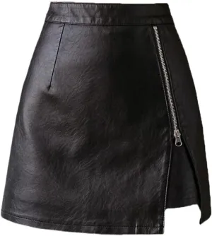 Button-Front Tweed Skirt for Women, Autumn Winter
