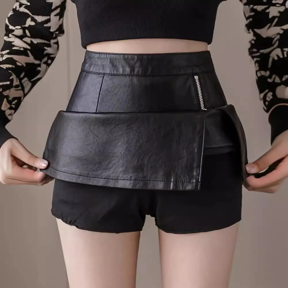 Button-Front Tweed Skirt for Women, Autumn Winter