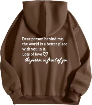Ceboyel Womens Trendy Hoodies With Sayings Long Sleeve Sweatshirts Pullover Casual Tops Y2K Teen Girls Clothing