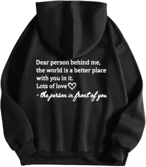 Ceboyel Womens Trendy Hoodies With Sayings Long Sleeve Sweatshirts Pullover Casual Tops Y2K Teen Girls Clothing