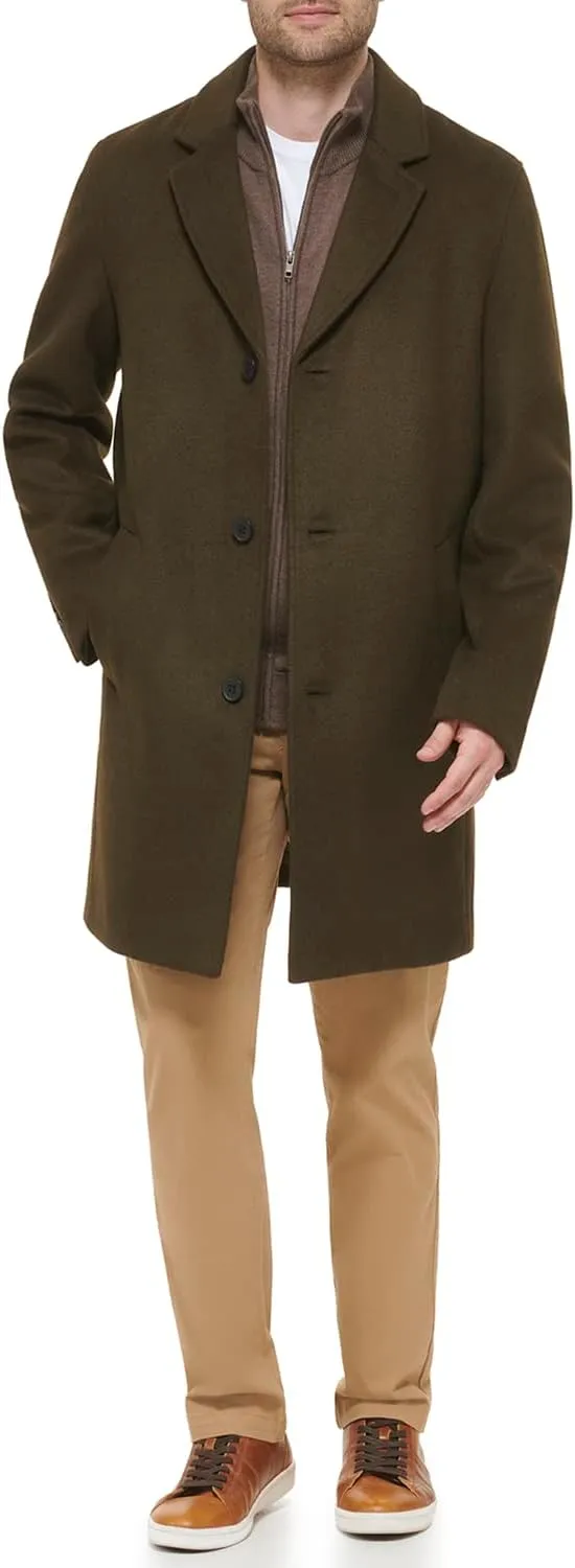 Cole Haan mens Wool Plus Topper Button Front Coat