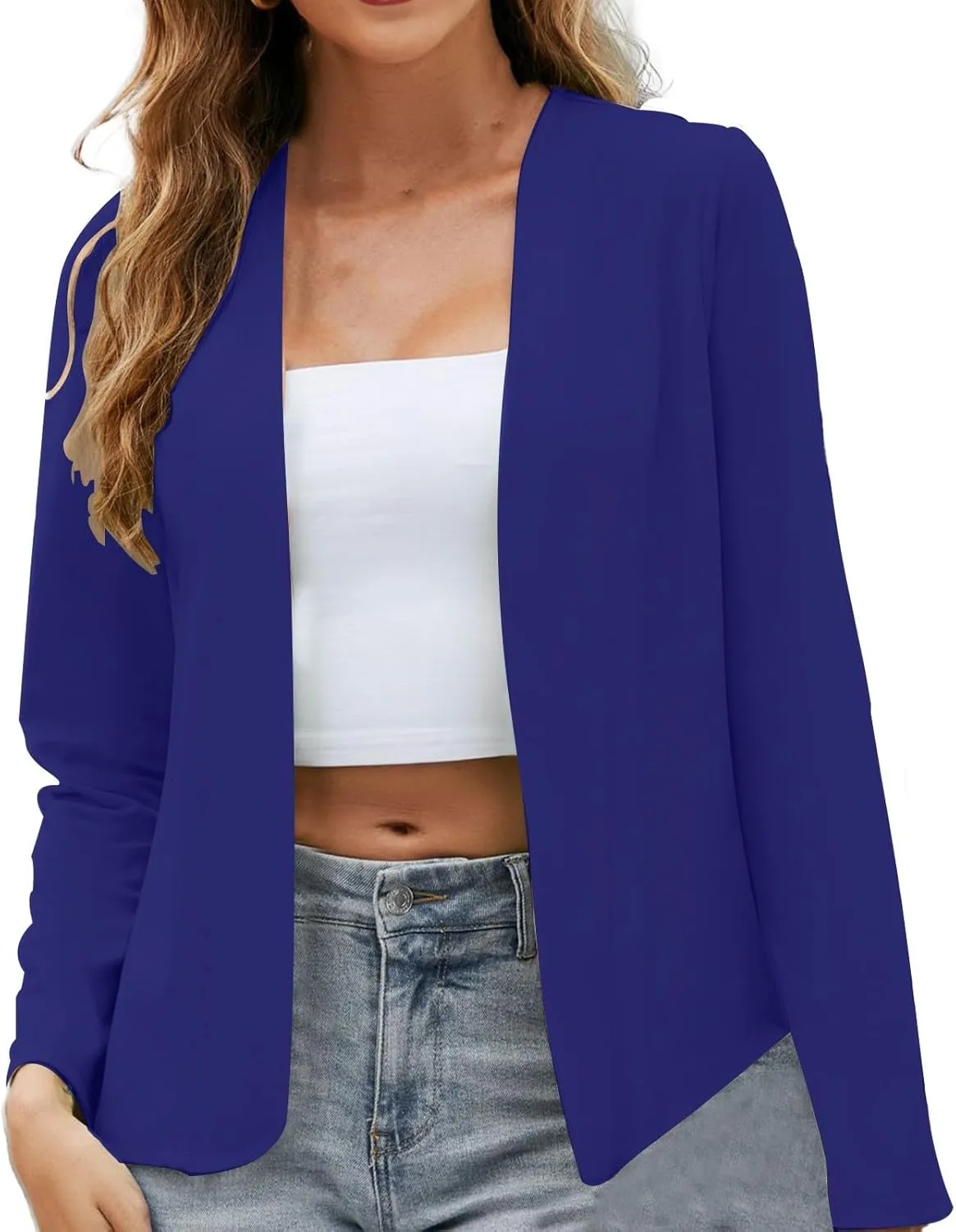Collarless Blazer Jackets for Women Causal for Women Blazer Open Front Causal Fancy Jackets Loose Gold Suit