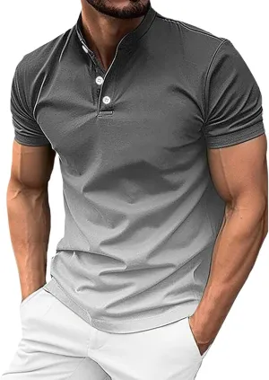 Color Block Polo Shirts for Men Sport Casual Golf Tennis Shirts Summer Short Sleeve Button Up Collared Work T-Shirt
