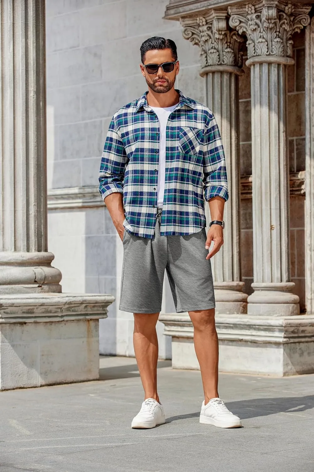 COOFANDY Mens Casual Shorts Stretch Drawstring Summer Beach Shorts Chino Golf Shorts with Pockets