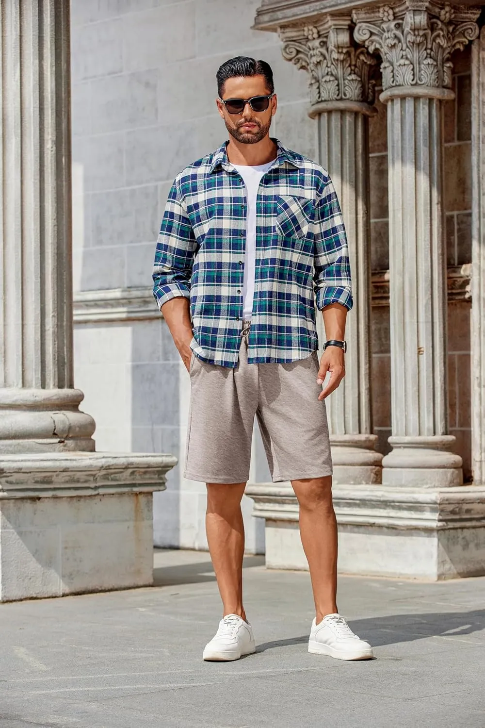 COOFANDY Mens Casual Shorts Stretch Drawstring Summer Beach Shorts Chino Golf Shorts with Pockets
