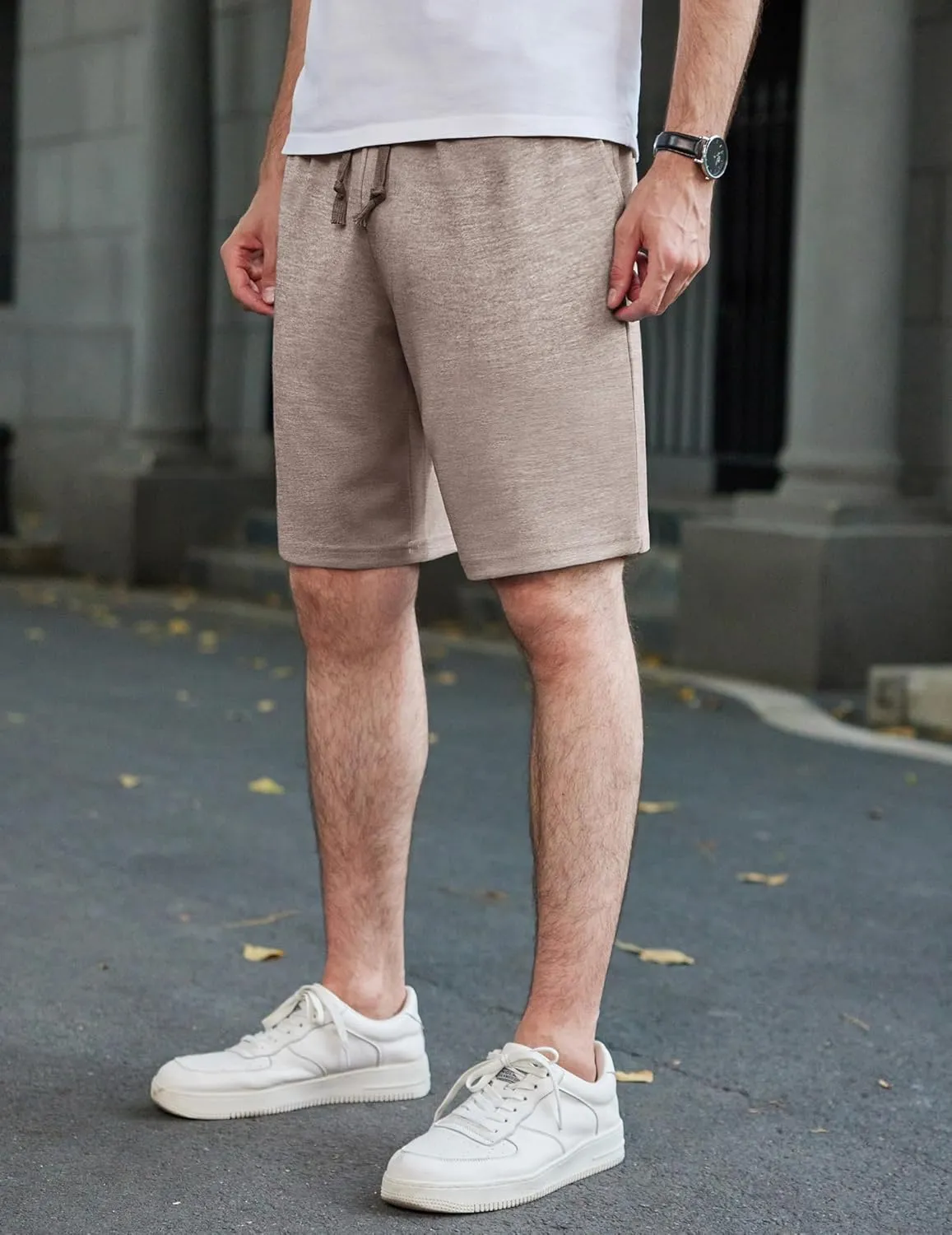 COOFANDY Mens Casual Shorts Stretch Drawstring Summer Beach Shorts Chino Golf Shorts with Pockets