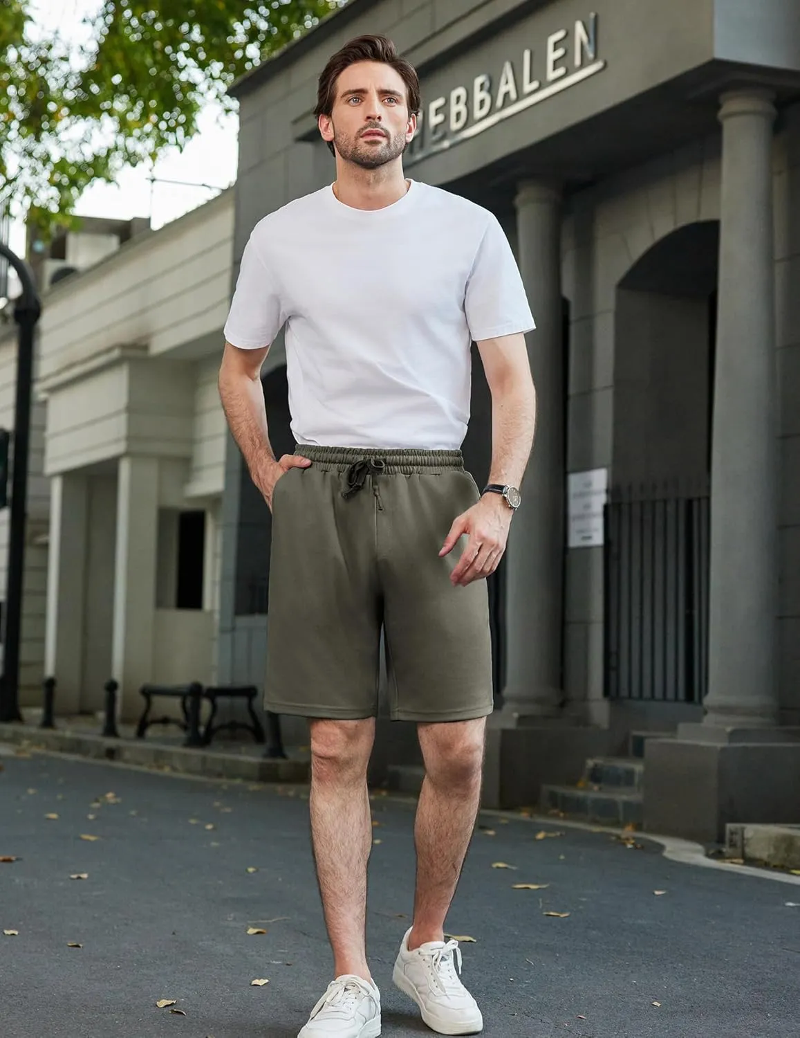 COOFANDY Mens Casual Shorts Stretch Drawstring Summer Beach Shorts Chino Golf Shorts with Pockets