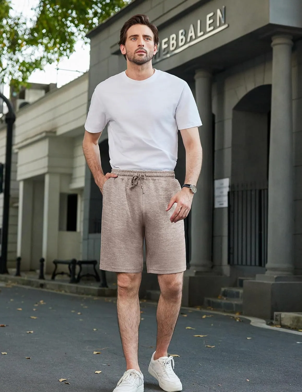 COOFANDY Mens Casual Shorts Stretch Drawstring Summer Beach Shorts Chino Golf Shorts with Pockets