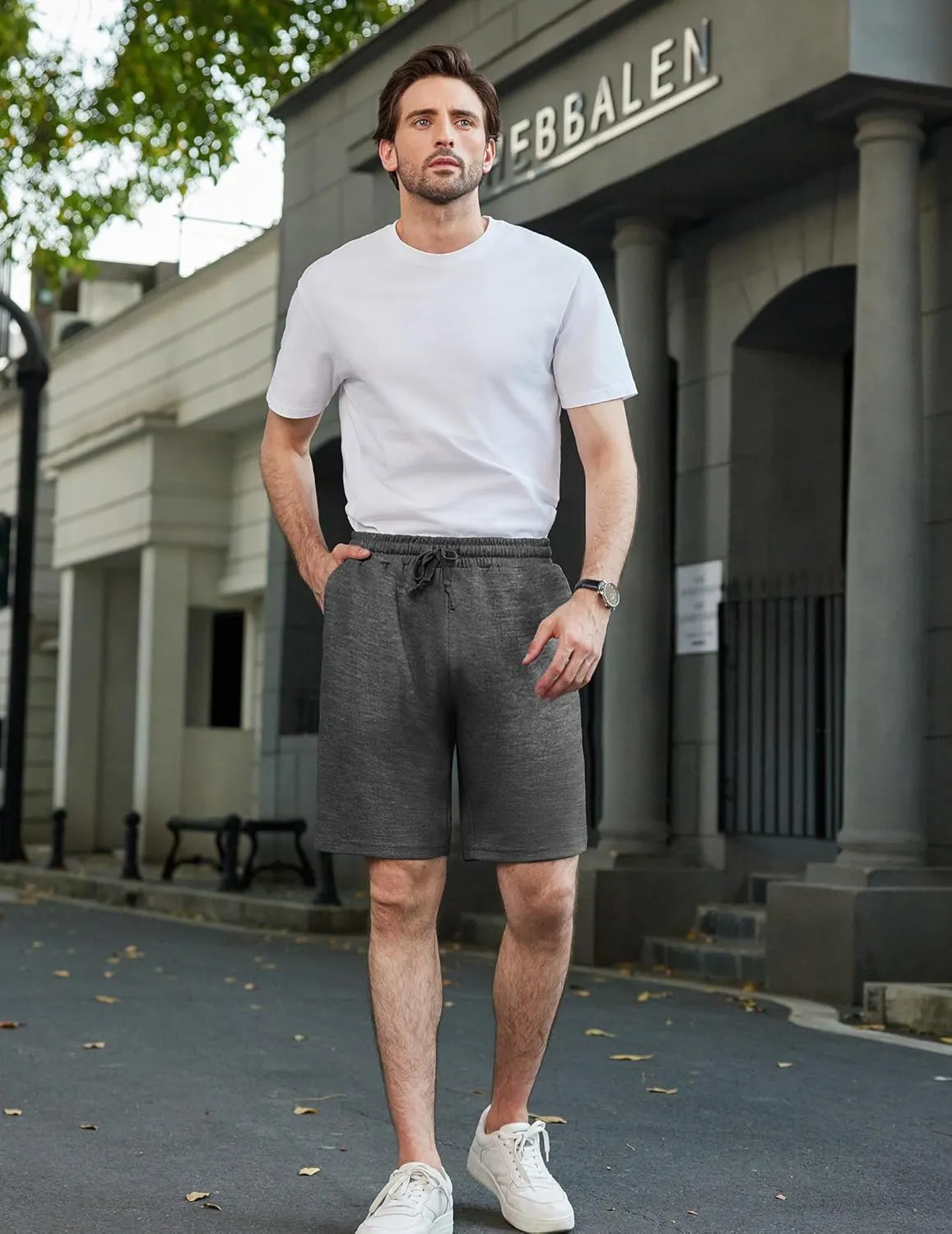 COOFANDY Mens Casual Shorts Stretch Drawstring Summer Beach Shorts Chino Golf Shorts with Pockets