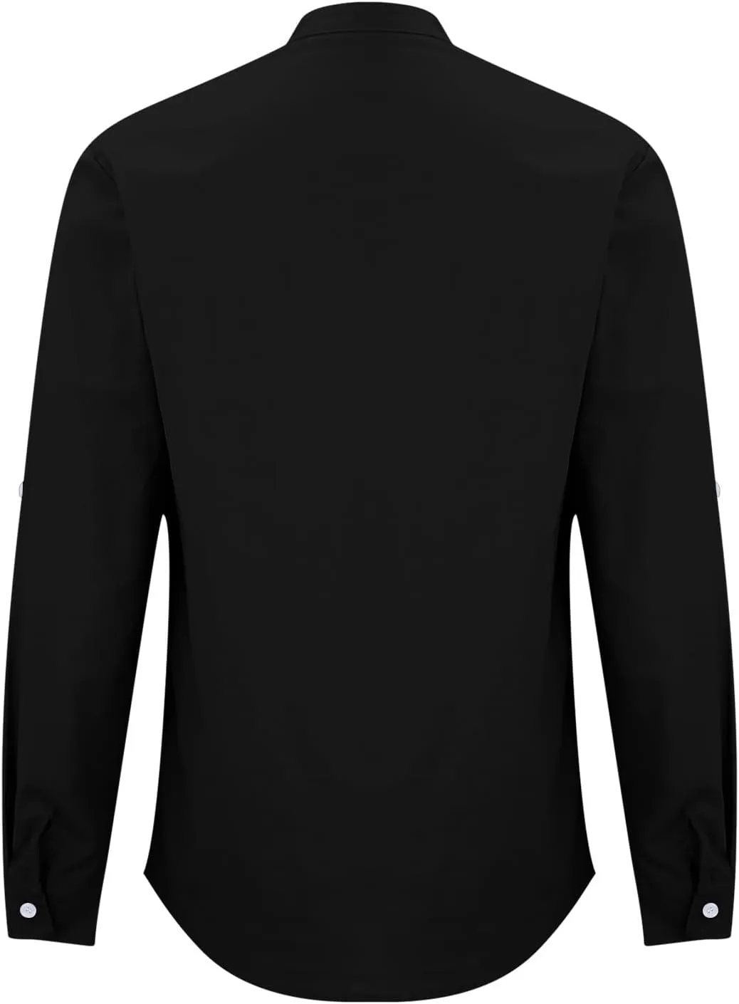 Cotton Linen Cargo Shirts Mens Long Sleeve Buttons V-Neck Henley Overshirt Lightweight Hiking Camping Fishing Shirts