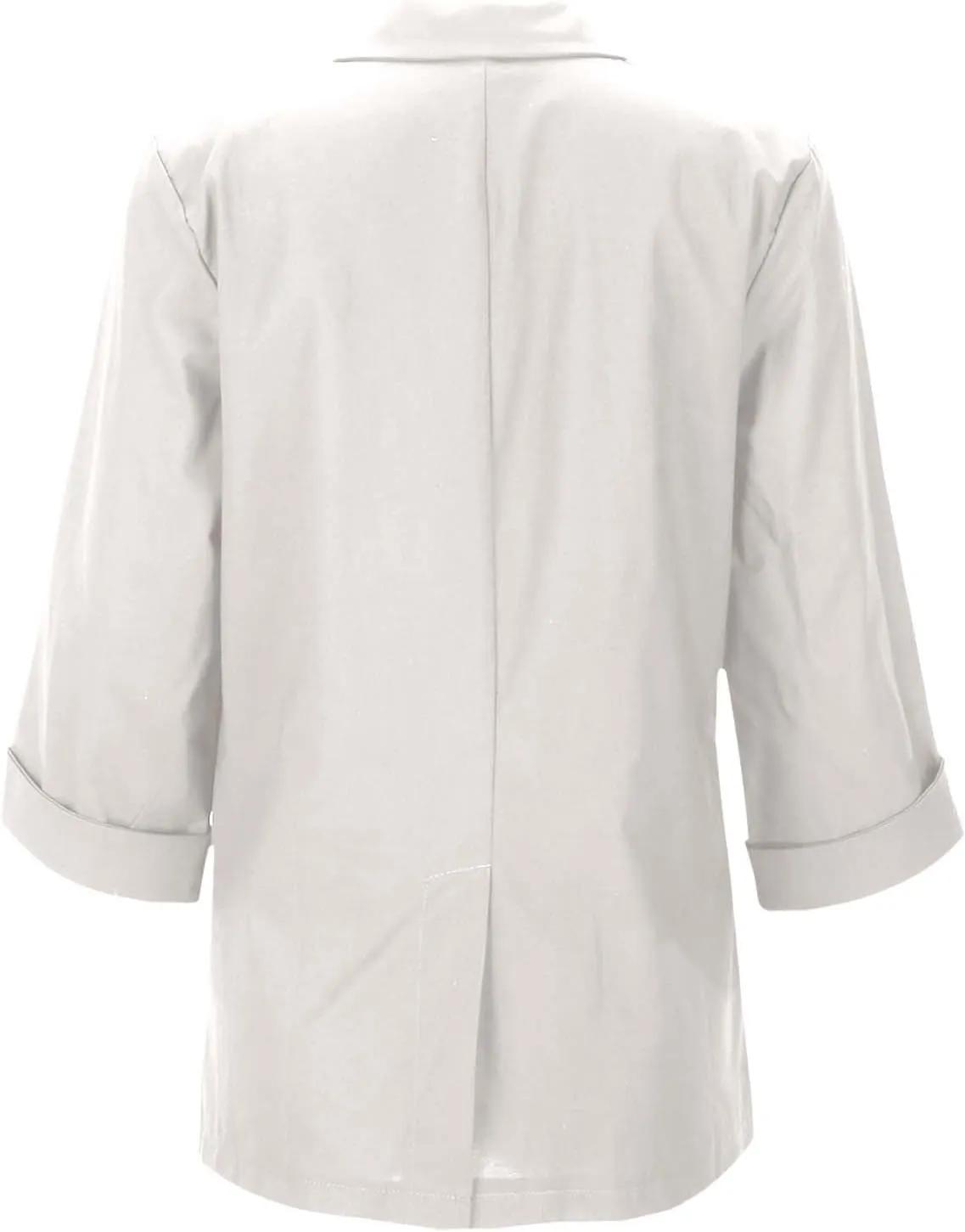 Cotton Linen Thin Beige Blazers for Women Lightweight 3/4 Sleeve Jacket Dressy Spring Summer Cardigan Work Suit