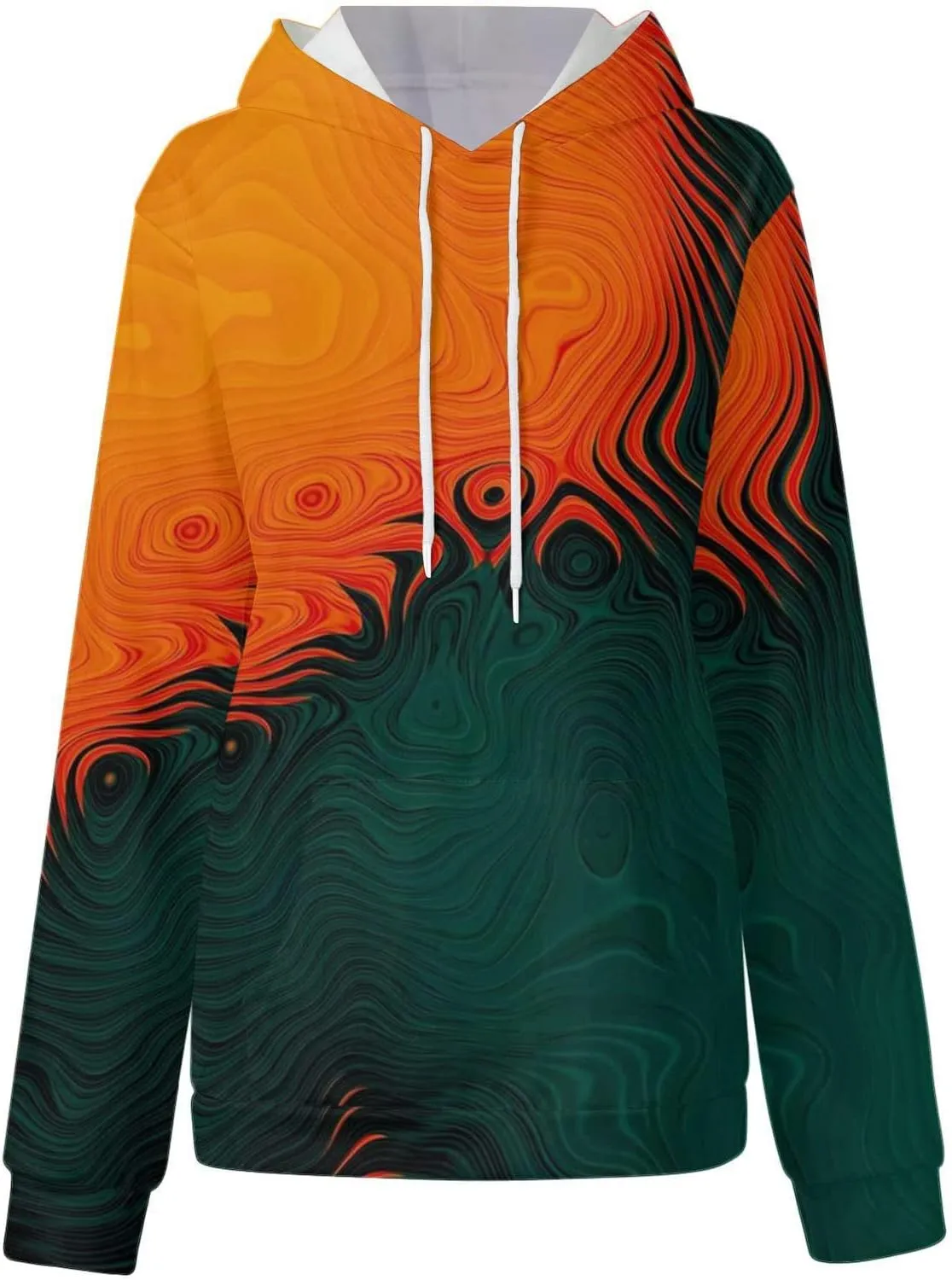 Cute Hoodies For Women Long Sleeve Sweatshirts Tie Dye Patchwork Hoodies Pullover Drop Shoulder Fall Tops With Pocket