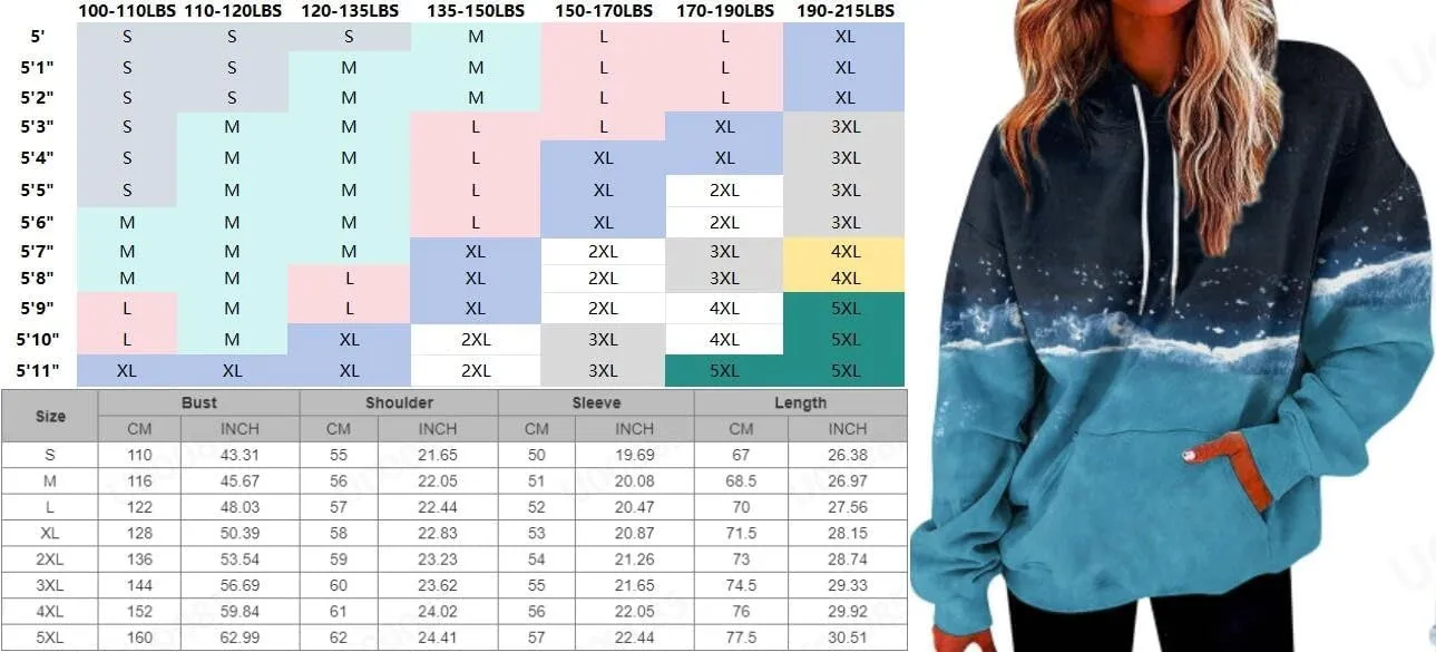 Cute Hoodies For Women Long Sleeve Sweatshirts Tie Dye Patchwork Hoodies Pullover Drop Shoulder Fall Tops With Pocket