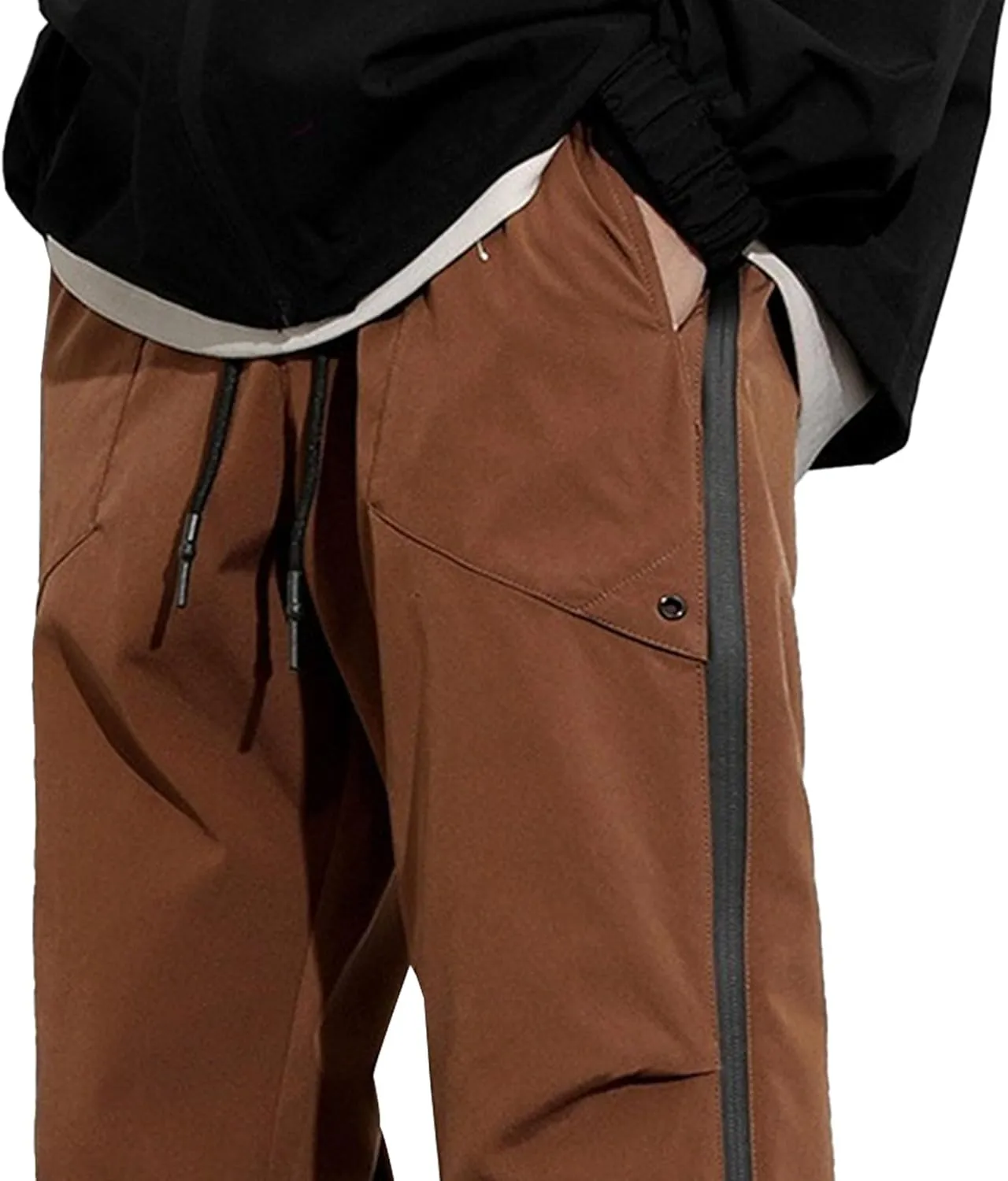 DGHM-JLMY Men's Sweatpants Baggy Track Pants Straight Leg Outdoor Hiking Cargo Pants Drawstring Casual Comfort Trousers