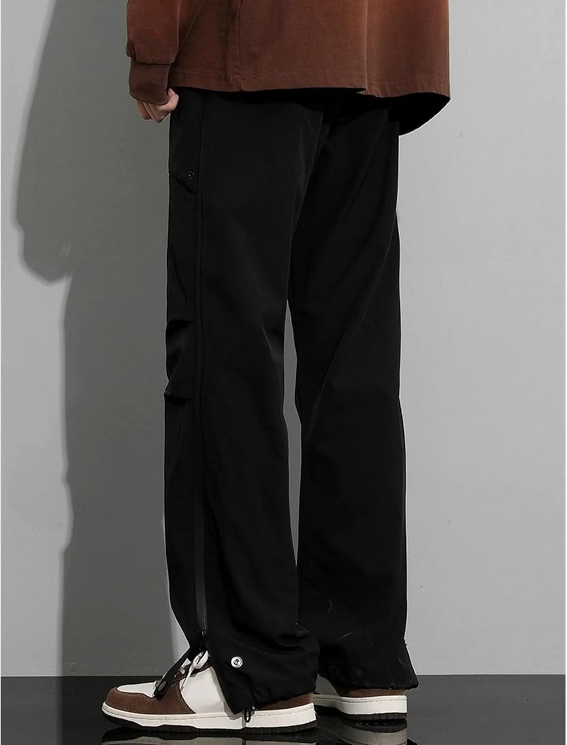 DGHM-JLMY Men's Sweatpants Baggy Track Pants Straight Leg Outdoor Hiking Cargo Pants Drawstring Casual Comfort Trousers